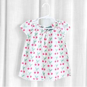 Mini Boden Cherry peasant top 3-4Y